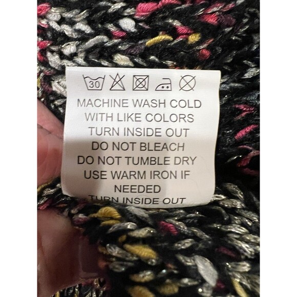 Nicole Sabbattini Multicolor One Button Knit Sweater Cardigan Size Large - Picture 8 of 8